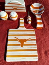 Texas Longhorns 6 Piece Ceramic Set - Salt &amp; Pepper, Cutting Board, and ... - $28.47