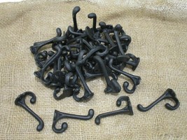 25 BLACK CAST IRON ACORN HOOKS 3 1/4&quot; LONG HOOK COAT HAT WALL BATHROOM T... - £31.31 GBP