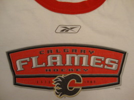 NHL Calgary Flames National Hockey League Fan Reebok Apparel White T Shirt XL - £14.78 GBP