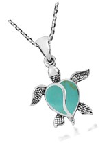 Ocean Love Sea Turtle with Heart Shaped Simulated - $77.06