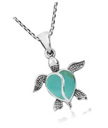 Ocean Love Sea Turtle with Heart Shaped Simulated - £60.38 GBP