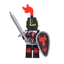 1pc Medieval Bull Emblem Knight Minifigure Building Blocks Set - $68.01 MXN