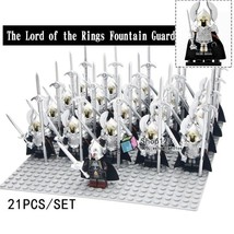 21pcs/set Gondor Soldiers Fountain Guard The Lord of the Rings Minifigures Block - £30.03 GBP