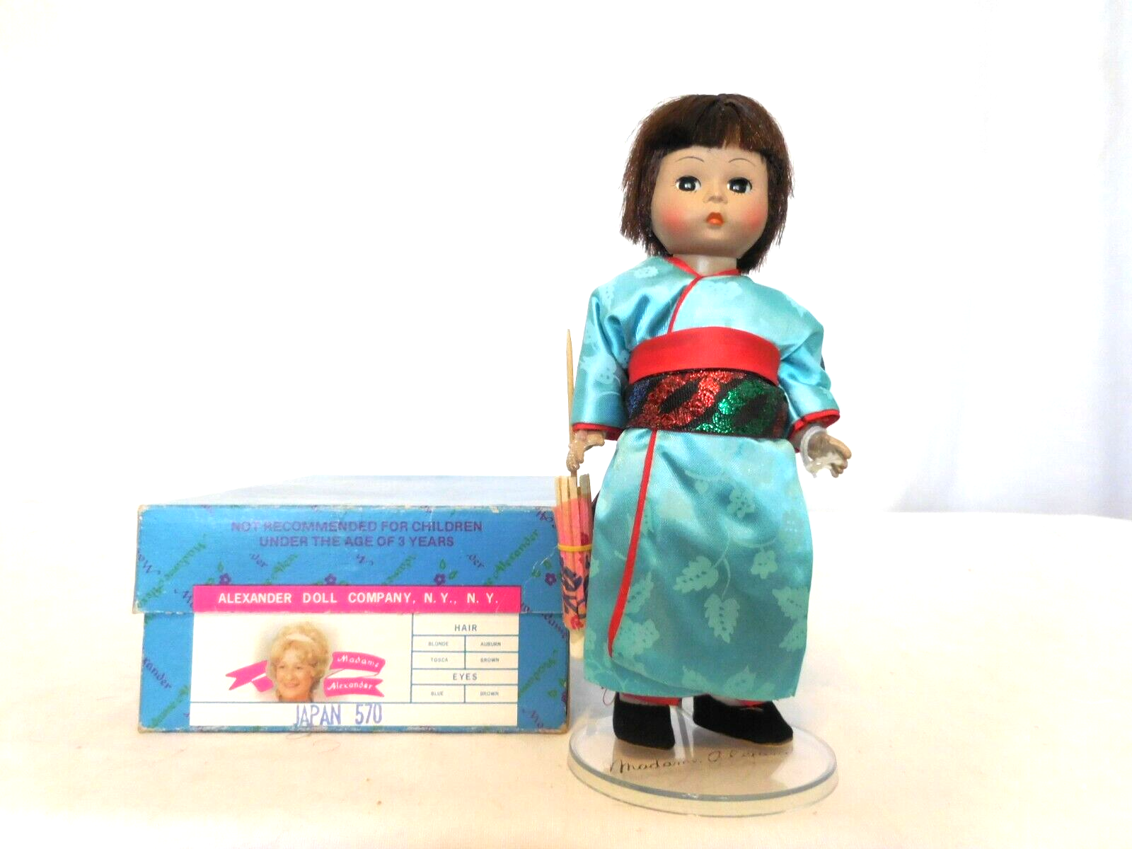 Madame Alexander Umbrella Japanese Japan Girl Doll International Kimono #570 VTG - $19.80