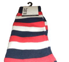 NEW Mens BAR III Patriotic STRIPED SOCKS Cotton Blend  10 - 13 RED WHITE... - $12.82