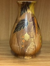 Vintage Pottery By  “Wilton”  Vase Leaves Painted Fall Colors Artist Signed 6.7” - £11.19 GBP