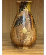 Vintage Pottery By  “Wilton”  Vase Leaves Painted Fall Colors Artist Sig... - £10.68 GBP