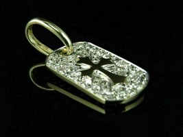 2.70 Ct Round Cut Simulated Diamond Tag Cross Pendant 925 Silver Gold Plated - £142.41 GBP