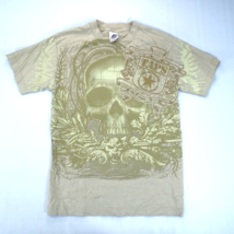 VTG TAPS Shirt Adult S Tan The Atlantic Paranormal Society Ghost Hunters Skull - £11.16 GBP