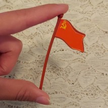 Vintage Toy Soldier Flag USSR Plastic w Sticker Design - £7.41 GBP