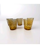 Amber Gold Juice Glasses 8 oz 3.5&quot; tall Vintage 70&#39;s Set of 5 Vintage - $12.99