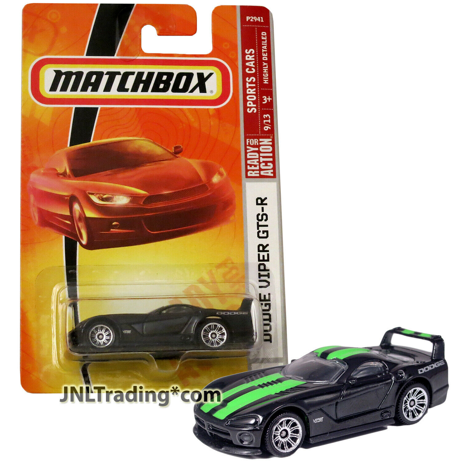 Primary image for Year 2008 Matchbox Sports Cars 1:64 Die Cast Car #22 - Black DODGE VIPER GTS-R