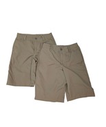 Lot Of 2 Boys Under Armour Khaki Tan Shorts Size Medium 10 /12 School Un... - $19.75