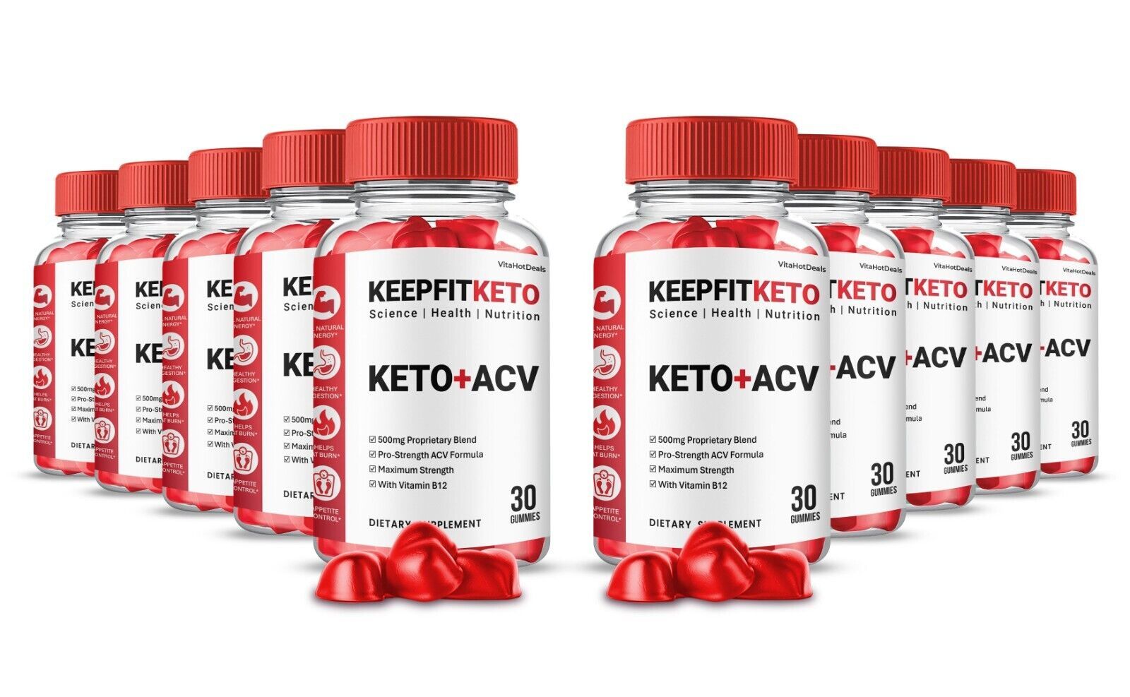 10 Pack Keep Fit Keto ACV Gummies, Max Strength Supplement, KeepFit Gummies