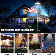 128 Led Solar Powered Flag Pole Light Super Bright Night Waterproof High... - $39.89