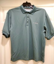 Columbia PFG Omni-Shade Mens M Solid Short Sleeve Golf Polo Shirt Sage Green - £19.33 GBP