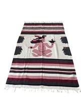 Southwestern Tapestry Blanket Art Hand Woven (?) Fringe READ - $37.00