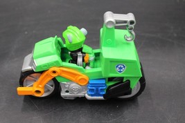 Paw Patrol Moto Pups Deluxe Pull Back Motorcycle With Rocky Figure Green - £7.76 GBP