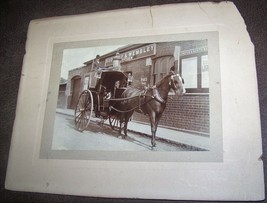 c1890 ANTIQUE SUDBURY &amp; WEMBLEY TRAIN STATION CABINET PHOTO HORSE CARRIA... - £27.24 GBP