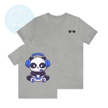 unisex panda tshirt, white, black, gray, blue, natural, S, M, L, XL, 2XL - £39.50 GBP