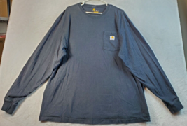 Carhartt T Shirt Mens Size XL Black Cotton Long Sleeve Round Neck Pocket Logo - £10.42 GBP