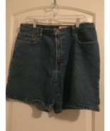 Eddie Bauer Women&#39;s Blue Jean Shorts Zip &amp; Button Pockets Size 14 - £31.73 GBP