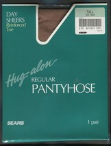 1 Pair Vintage Unused Sears PantyHose Day Sheers Hug-alon - $10.00