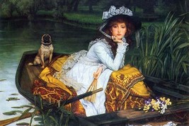 A Young Woman in a Boat by James Tissot - Art Print - £17.57 GBP+