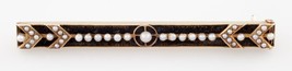 Vintage 14K Yellow Gold Pin/Brooch/Tie Bar with Pearls - £323.80 GBP