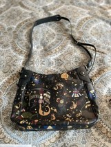 PIERO GUIDI MAGIC CIRCUS Black Shoulder/Crossbody Bag Printed 13” x 8” - $89.09