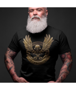 Free Spirit Winged Skull Emblem T-Shirt, Vintage Motorcycle Crest Tee - $24.95