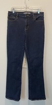 Lands End Women&#39;s Mid Rise Bootcut Jeans Dark Blue Size 12 - $13.99