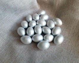 Set of 8 Small Silver wooden eggs Decorate for Easter Pysanky Pysanka Handmade1&quot; - £4.67 GBP