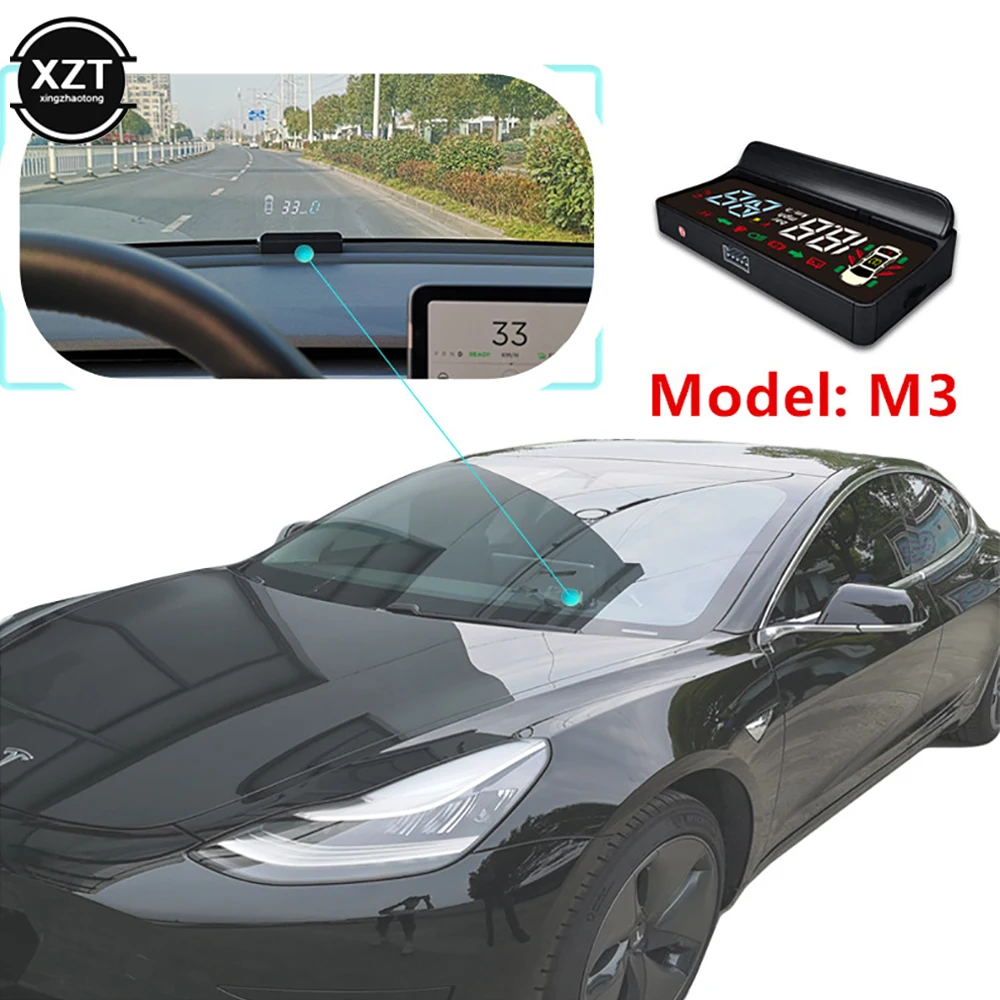 For tesla Model3 HUD Car Hud Auto Hud Head-up Display Gps Hud Display Navigation - £63.40 GBP