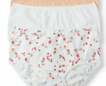 Secret Treasures Brief Panties 3 Pair Size X-Small (4) Orange Floral Whi... - $12.59