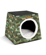 Mondxflaur Camou Animal Cat Beds for Indoor Cats Cave Bed 3 in 1 Pet House - £26.43 GBP