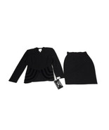 vintage Joseph RIBKOFF womens BLACK 2 Piece SUIT Skirt Zip Jacket Size 8... - $134.88 CAD