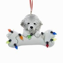 DogBone POODLE w/Dog Bone Resin Christmas Ornament - £7.16 GBP