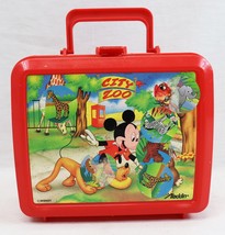 ORIGINAL Vintage Aladdin Disney Mickey Mouse City Zoo Plastic Lunch Box - $19.79