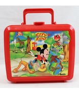 ORIGINAL Vintage Aladdin Disney Mickey Mouse City Zoo Plastic Lunch Box - £15.77 GBP
