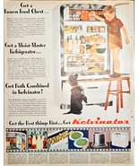 Kelvinator Refrigerator Freezer Both Combined Dog Kid 1947 Vintage Print... - $178.77 MXN