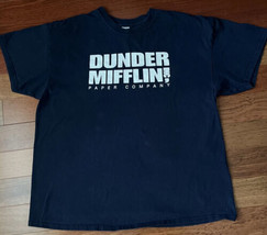 The Office Dunder Mifflin Paper Company Funny Cotton T Shirt Size XL Nav... - $10.88