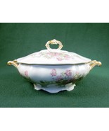 Limoges Antique Porcelain Soup Tureen ~ Wm. Guerin &amp; Co, Wildflowers Pat... - $187.58 CAD