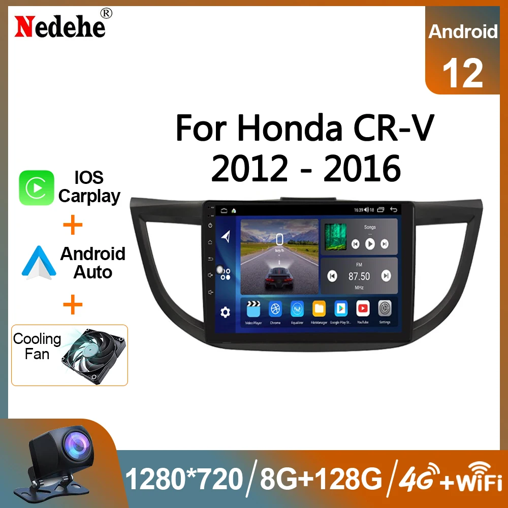 8G 128G Car Radio Android 12 For Honda CRV CR-V 2012- 2016 Multimedia St... - £126.19 GBP+