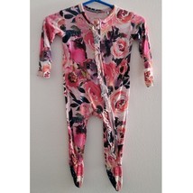 Posh Peanut Ruffled Bamboo Zipper Footie Dusk Rose 3-6M - £22.57 GBP