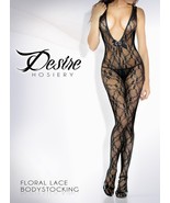 BODY STOCKING V NECK RHINESTONE BOW DETAIL BLACK DESIRE LINGERIE ONE SIZ... - $316.42 MXN