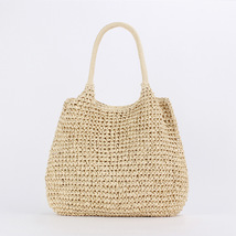 French Market Basket, Straw Basket, Straw Knitted Beach Bag, Wedding Gift Bag - $27.99