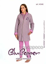 Dressing Gown Long Sleeve Girl Point Milan Blu pepper Art. I4346 - £24.37 GBP