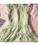 Rare Editions Mint Green Ruffle Dress Girls Tiered Swiss Dot 3T - $273.89 MXN