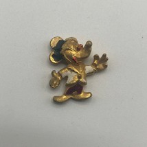 Mickey Mouse Charm Metal Gold Hand Painted Figure .75&quot; Disney Vintage Je... - $12.00